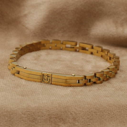 Gold Anchor Stainless Steel Bracelet B2