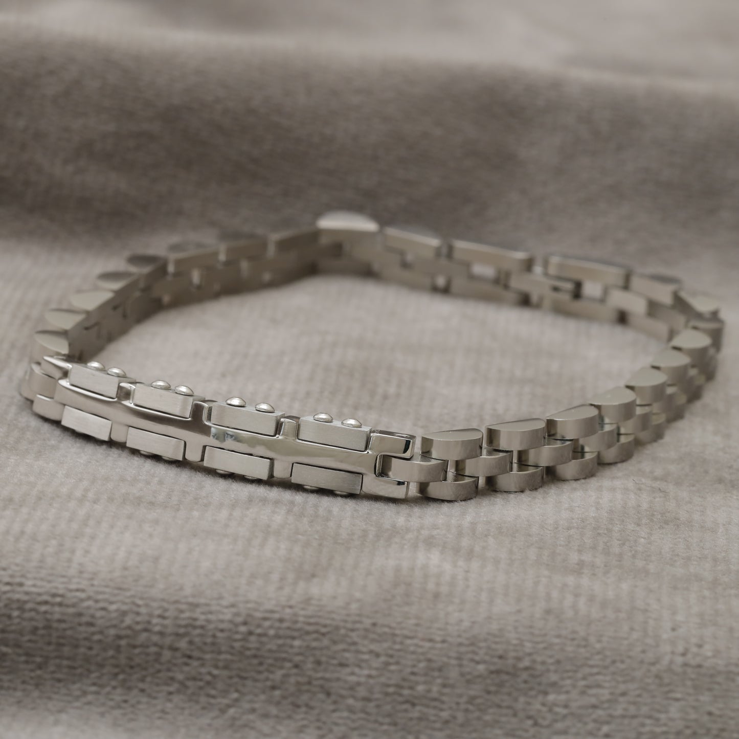 Silver Stainless Steel Link Bracelet B3