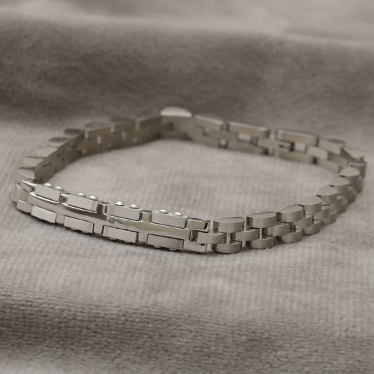 Silver Stainless Steel Link Bracelet B3