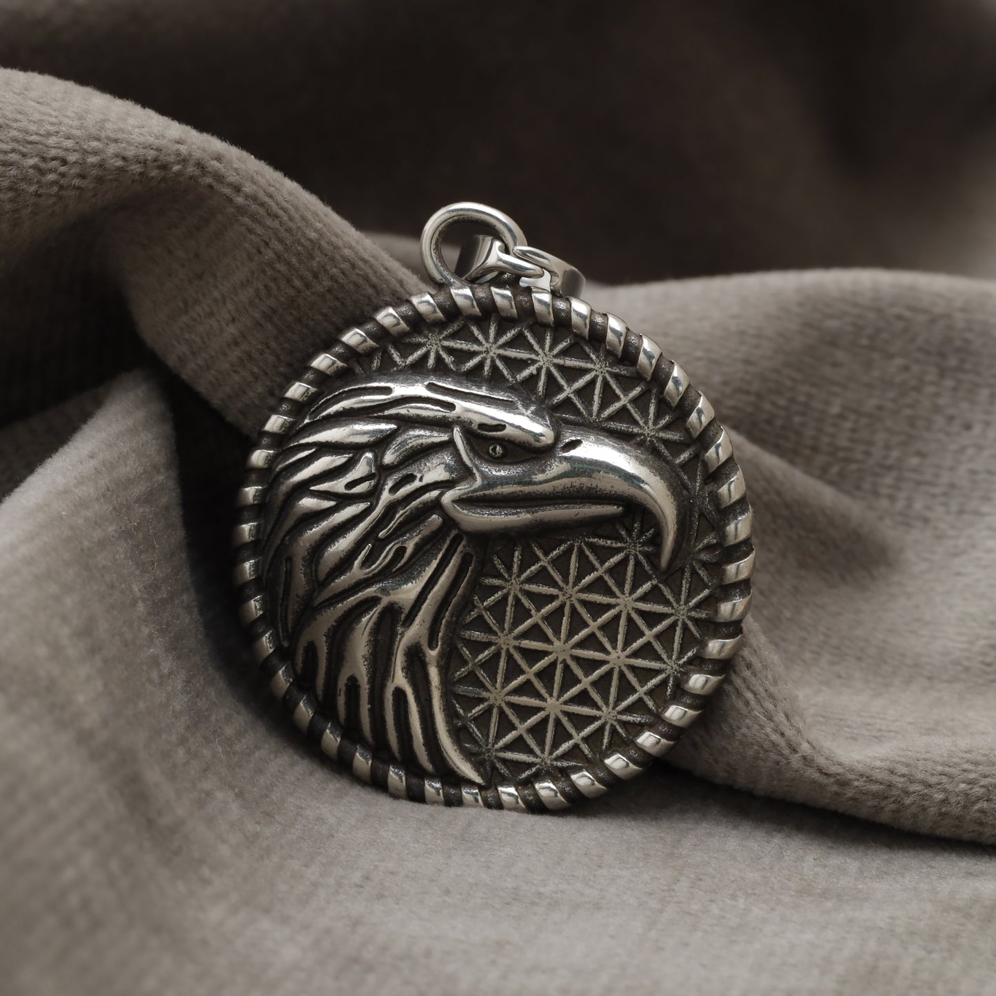Eagle Head Flower of Life Stainless Steel Pendant X5
