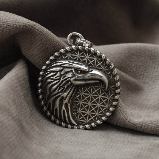 Eagle Head Flower of Life Stainless Steel Pendant X5