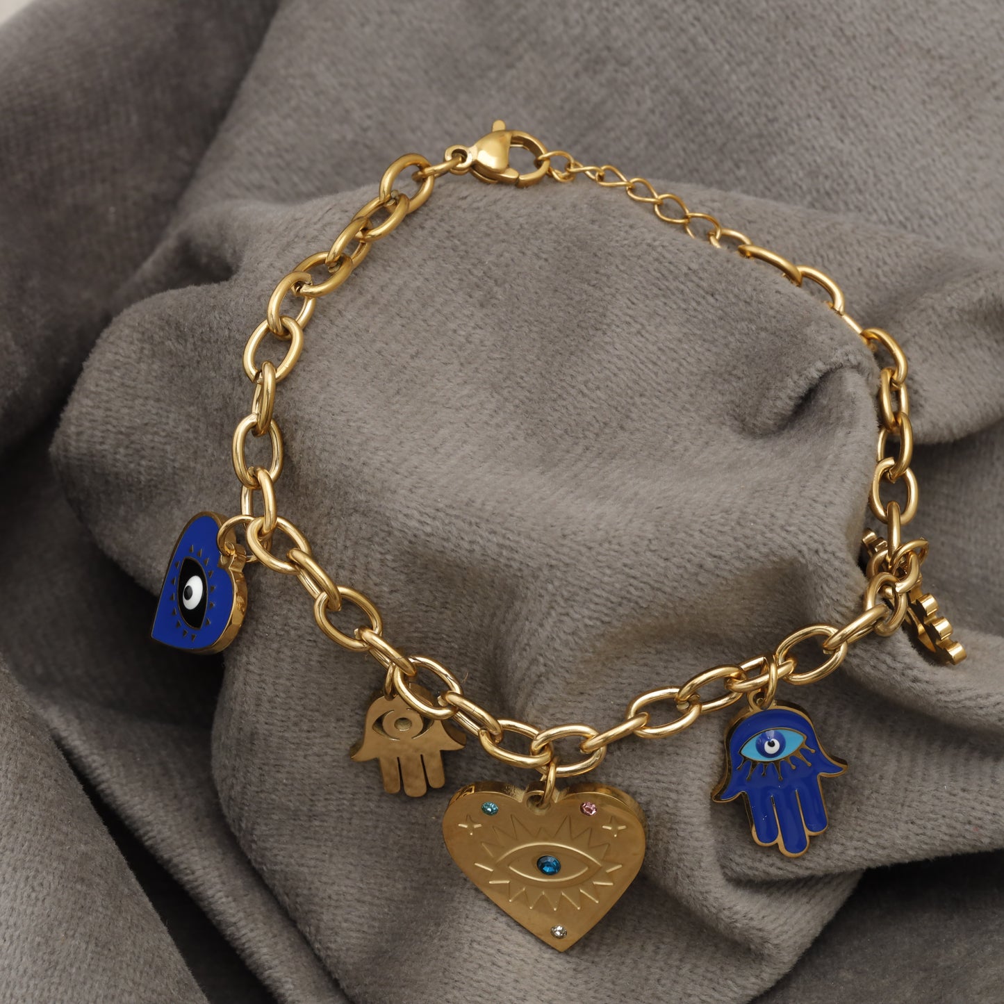 Evil Eye & Hamsa Charm Bracelet – KAR89