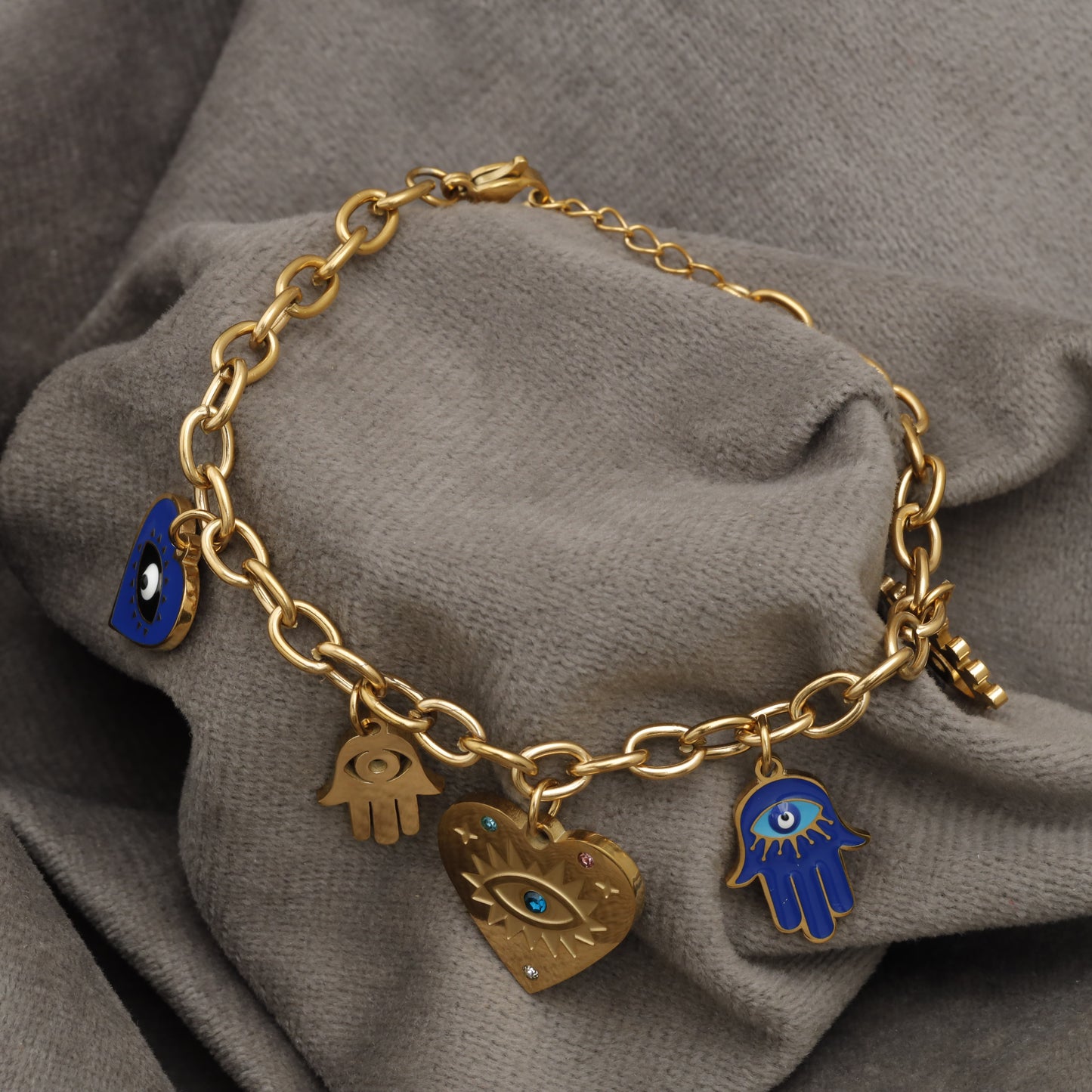 Evil Eye & Hamsa Charm Bracelet – KAR89