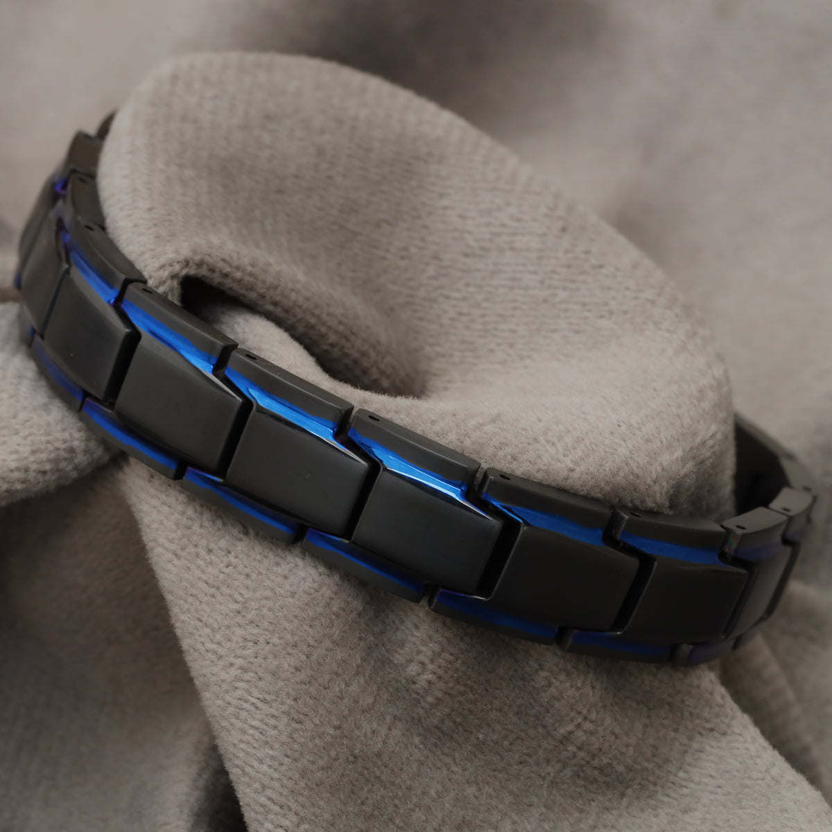 Black and Blue Magnetic Steel Bracelet B101