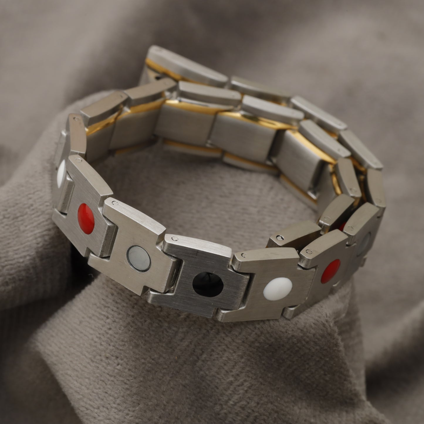 Silver and Gold Two-Tone Steel Bracelet - B106
