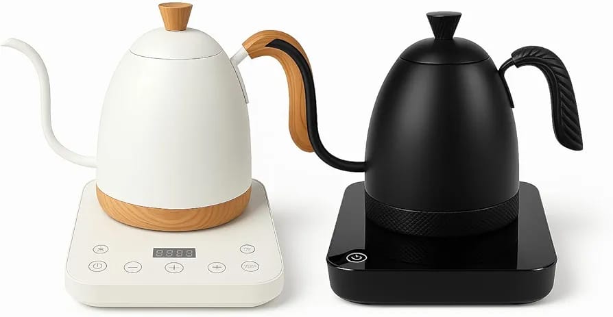 Electric Kettle with Smart Temperature Control – Elegant Wooden Design – 800ml – Touch Screen – 304 Stainless Steel – 1000W