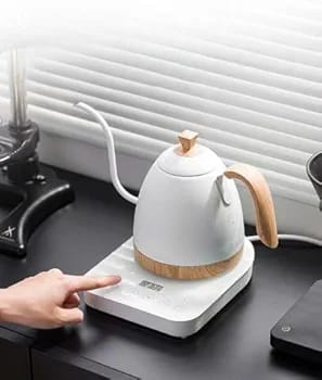 Electric Kettle with Smart Temperature Control – Elegant Wooden Design – 800ml – Touch Screen – 304 Stainless Steel – 1000W