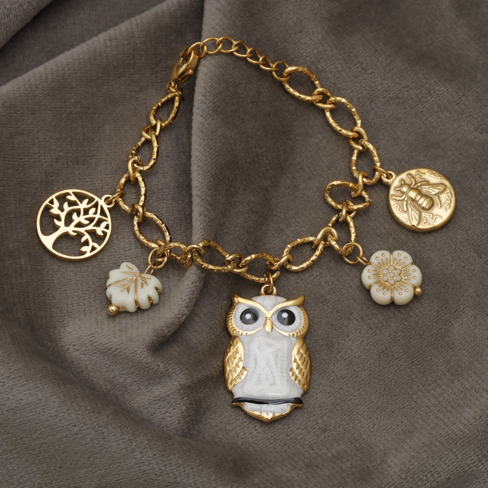 Owl and Tree of Life Charm Bracelet KAR97